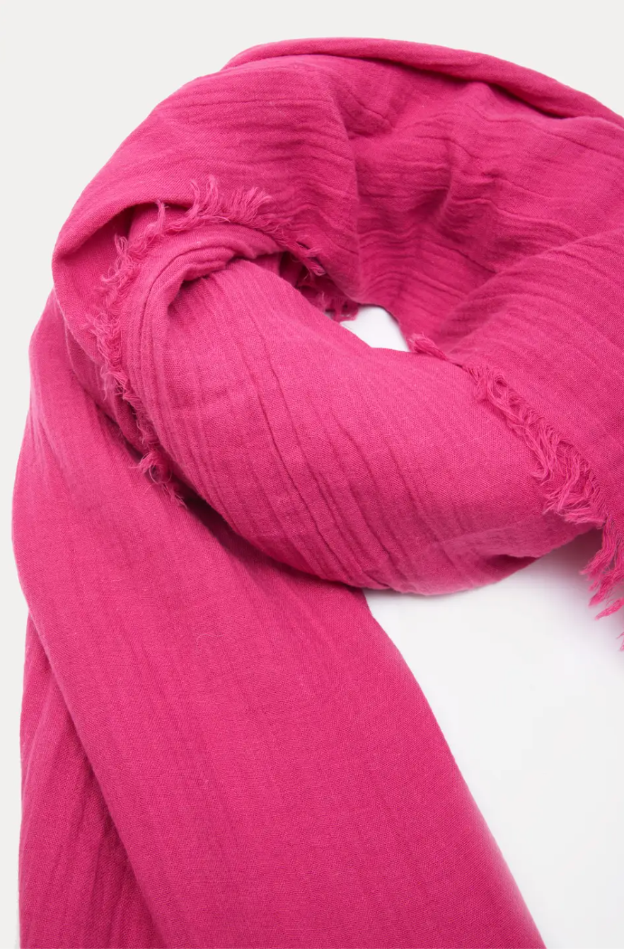Smith Solid Cotton Fringed Scarf