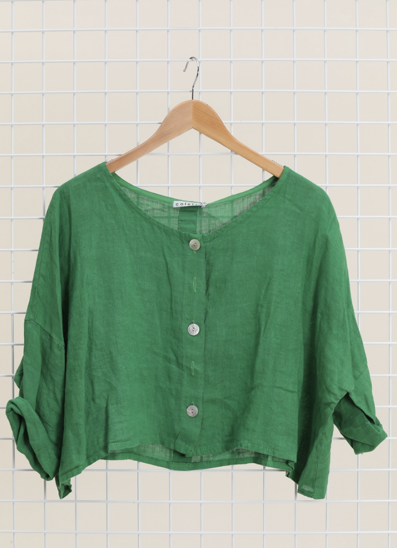 3/4 Sleeve Linen Jacket Top