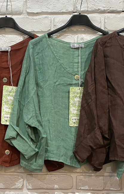 3/4 Sleeve Linen Jacket Top