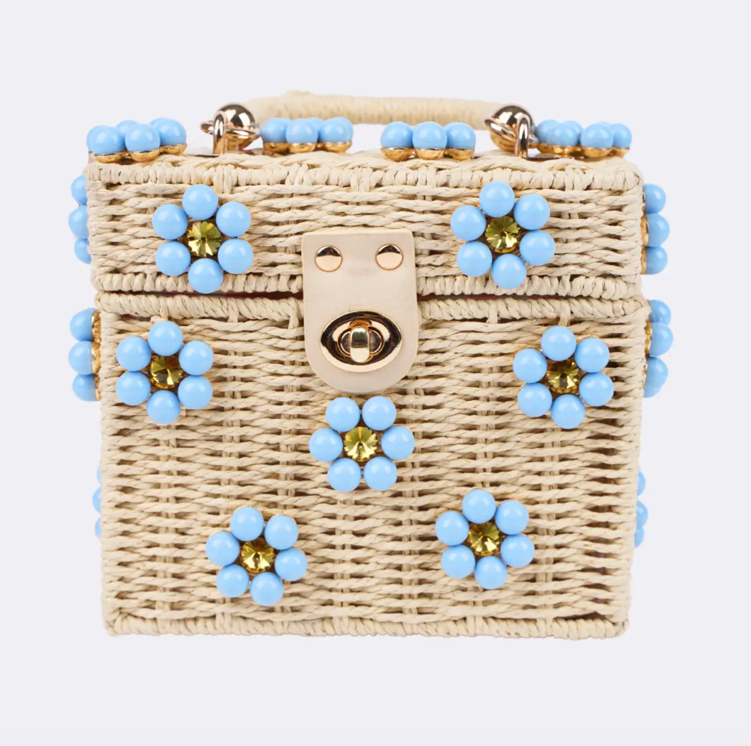 Wicker Bucket Daisy Flower Purse