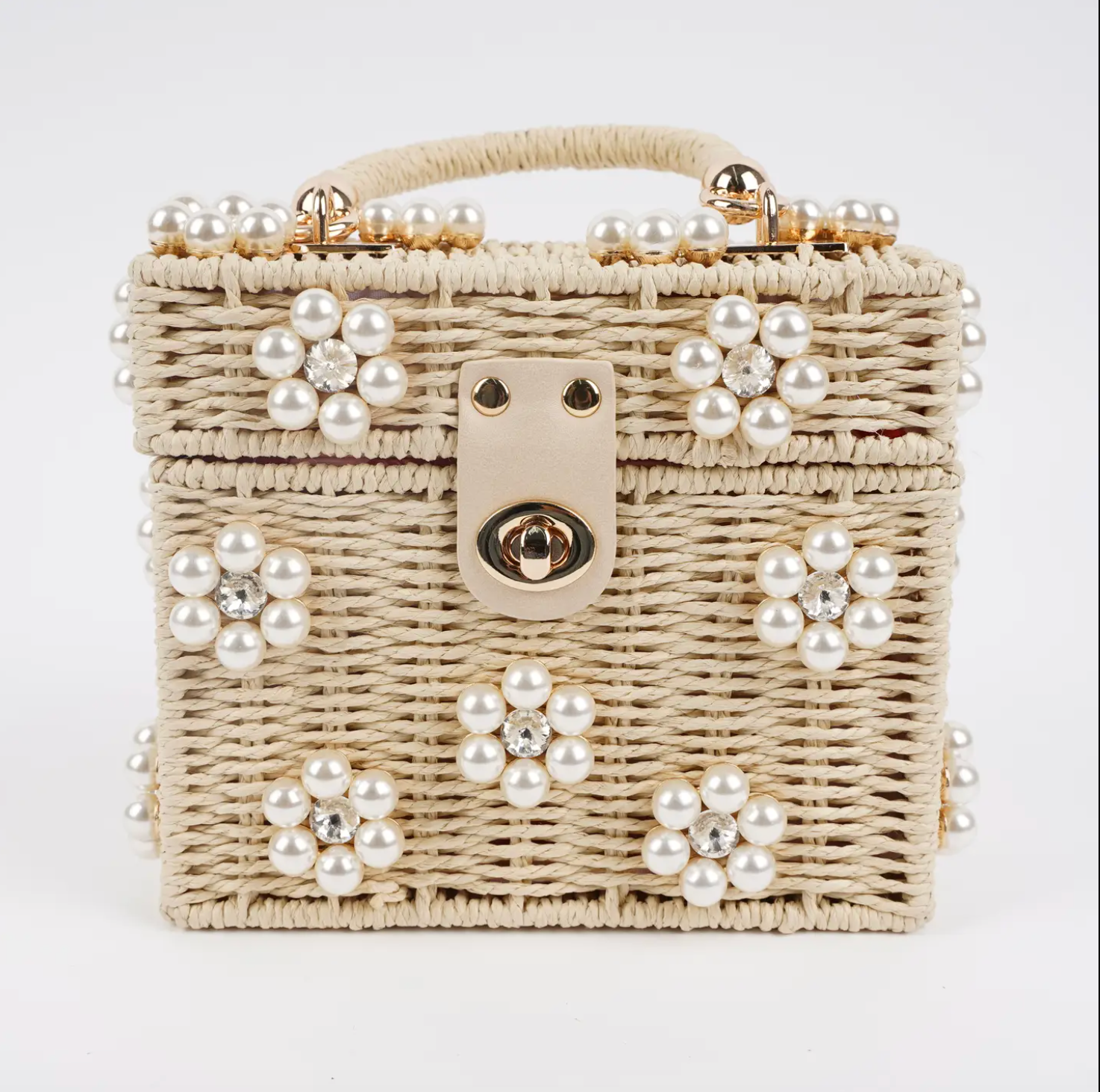 Wicker Bucket Daisy Flower Purse