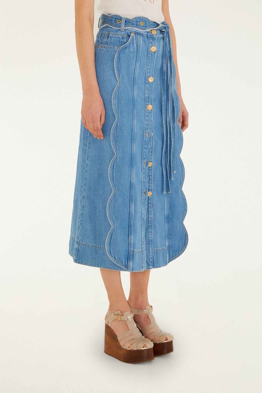 DENIM MIDI SKIRT