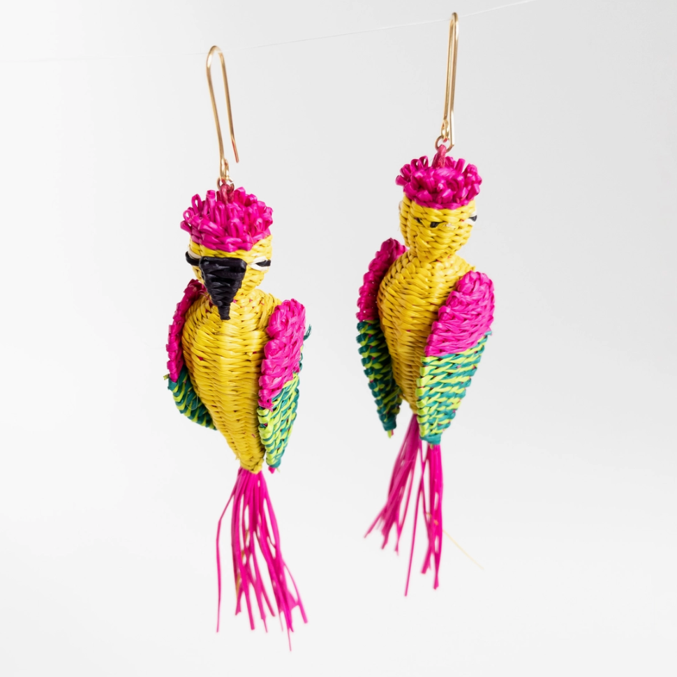 Iraca Hand-Woven Cielo Bird Earring Collection