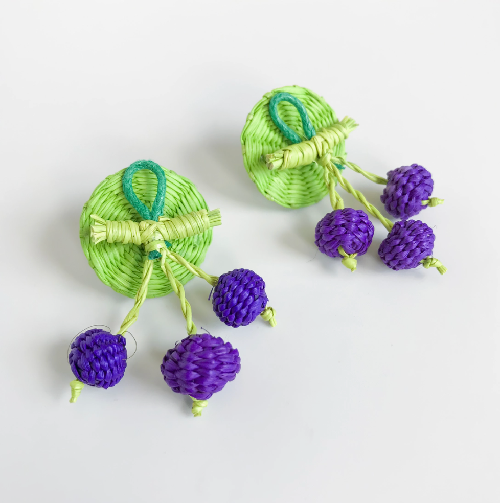 Iraca Hand-Woven Mini Fruticas Cluster Earrings - Mini
