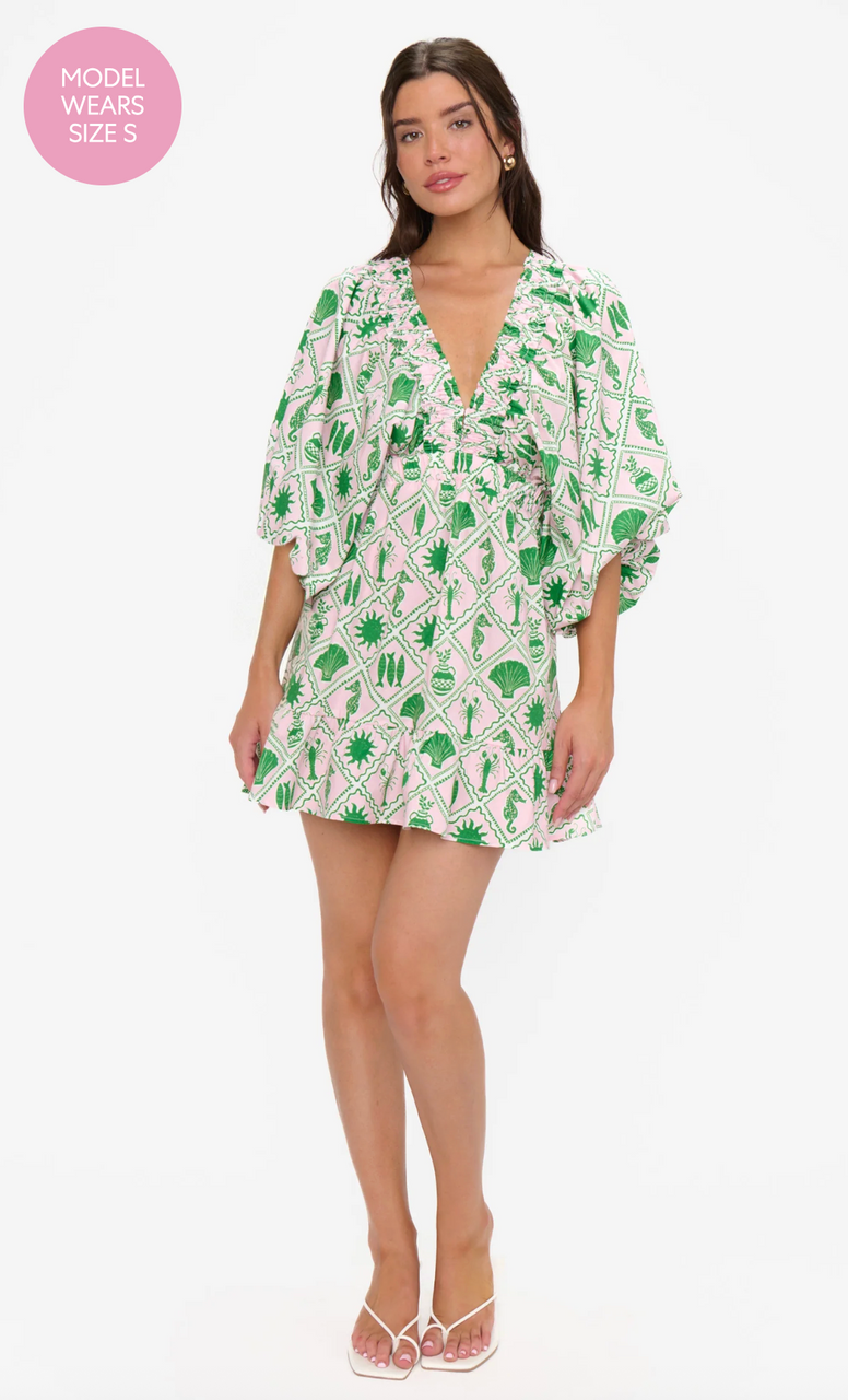 Hadley Mini Dress in Coastal Collage