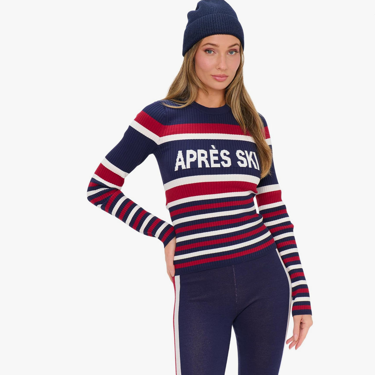 Slopes Sweater in Navy Apres Ski Stripe