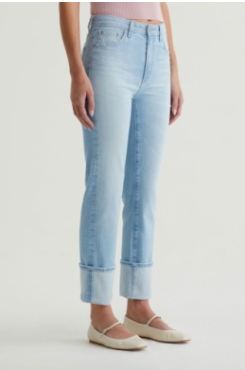 Saige Crop High Rise Cuffed Jeans