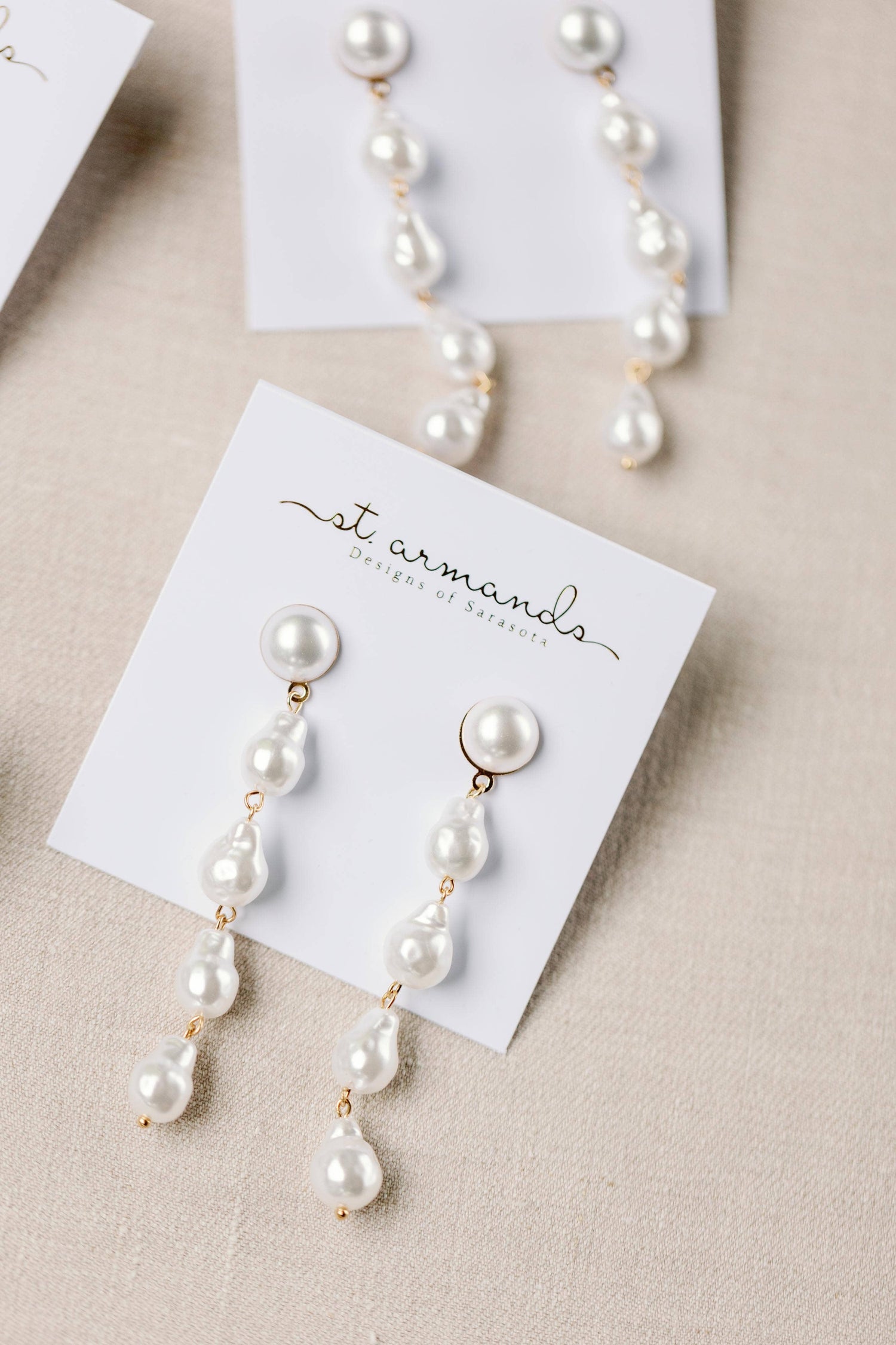 Natural Pearl Statement Drop Statement Earrings