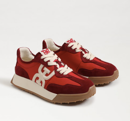 Langley Sneaker in Red Suede