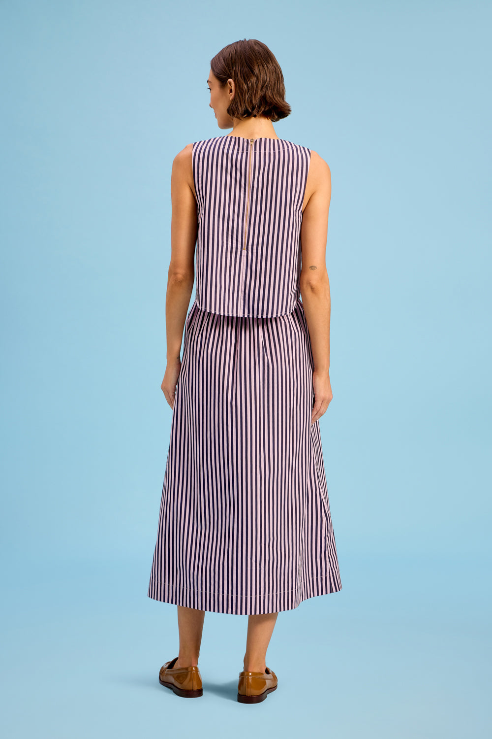 Crop Top, Lilac Pinstripe