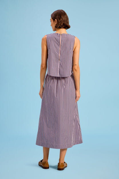 Crop Top, Lilac Pinstripe
