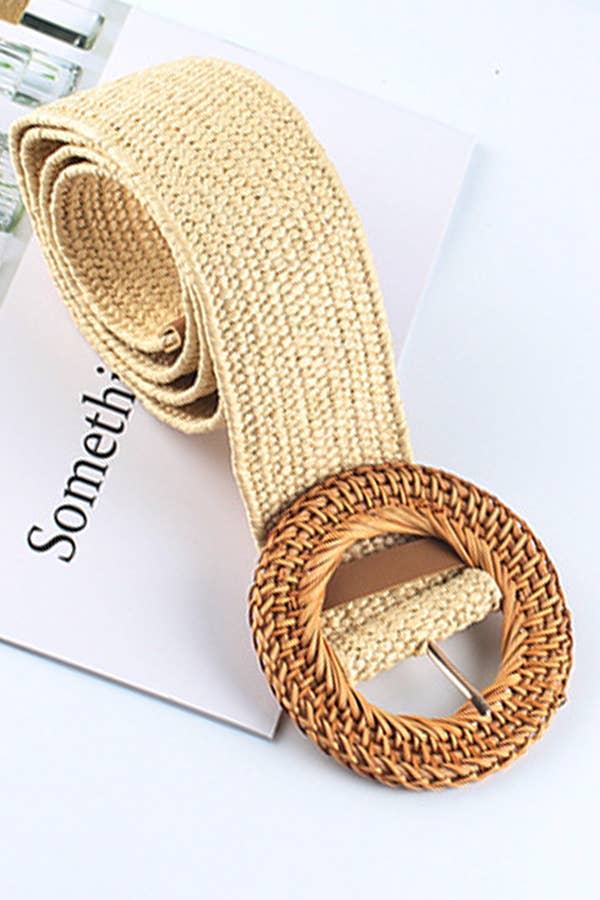 Simple Round Woven Buckle Belt