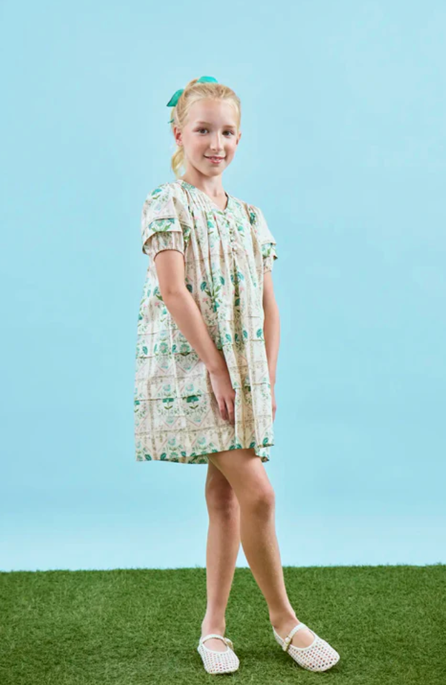 Jenkins Dress Kids Pink Trellis