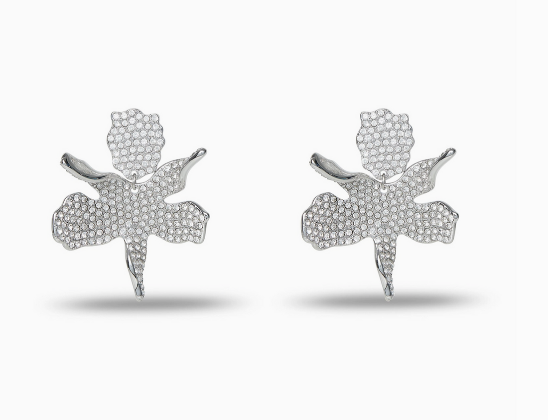 Crystal Small Paper Lily Earrings