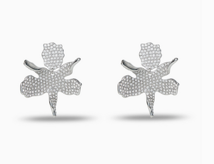 Crystal Small Paper Lily Earrings