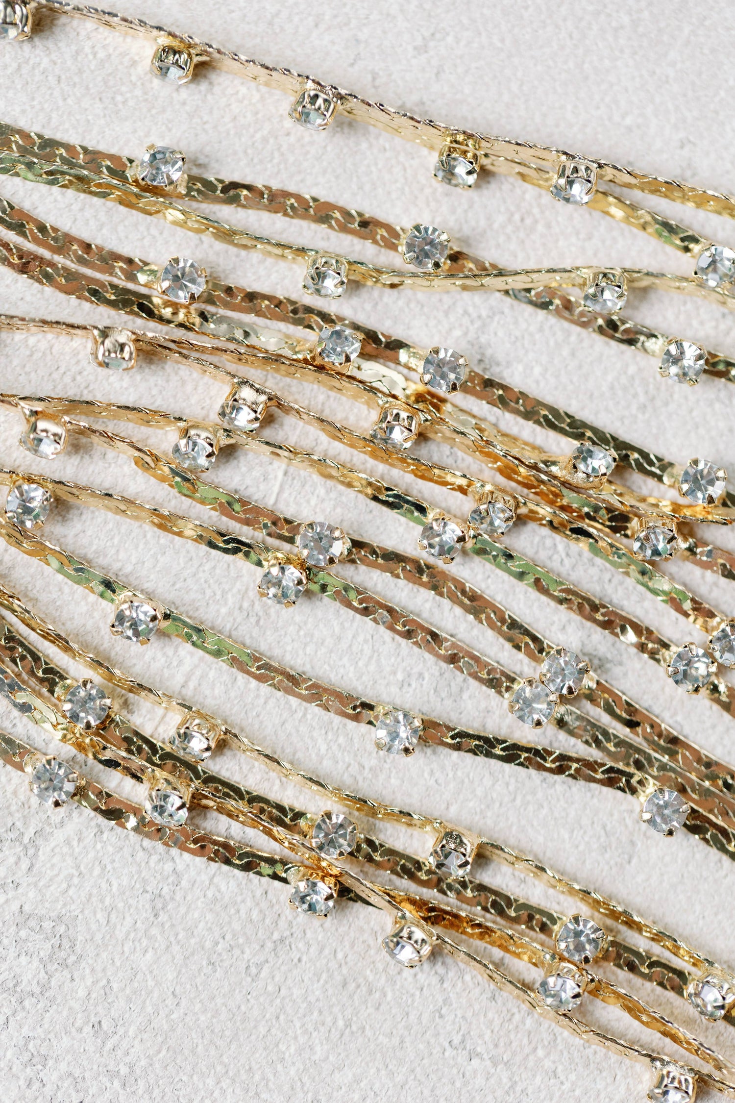 Diamond Dotted Gold Duster Statement Earrings