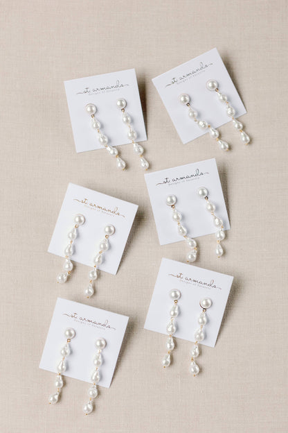 Natural Pearl Statement Drop Statement Earrings