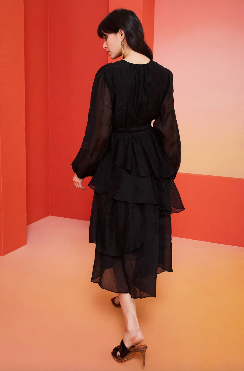 Tessa Tiered Maxi in Black