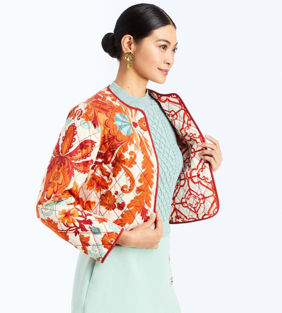 Este Convertible Quilted Jacket in Calypso Waltz