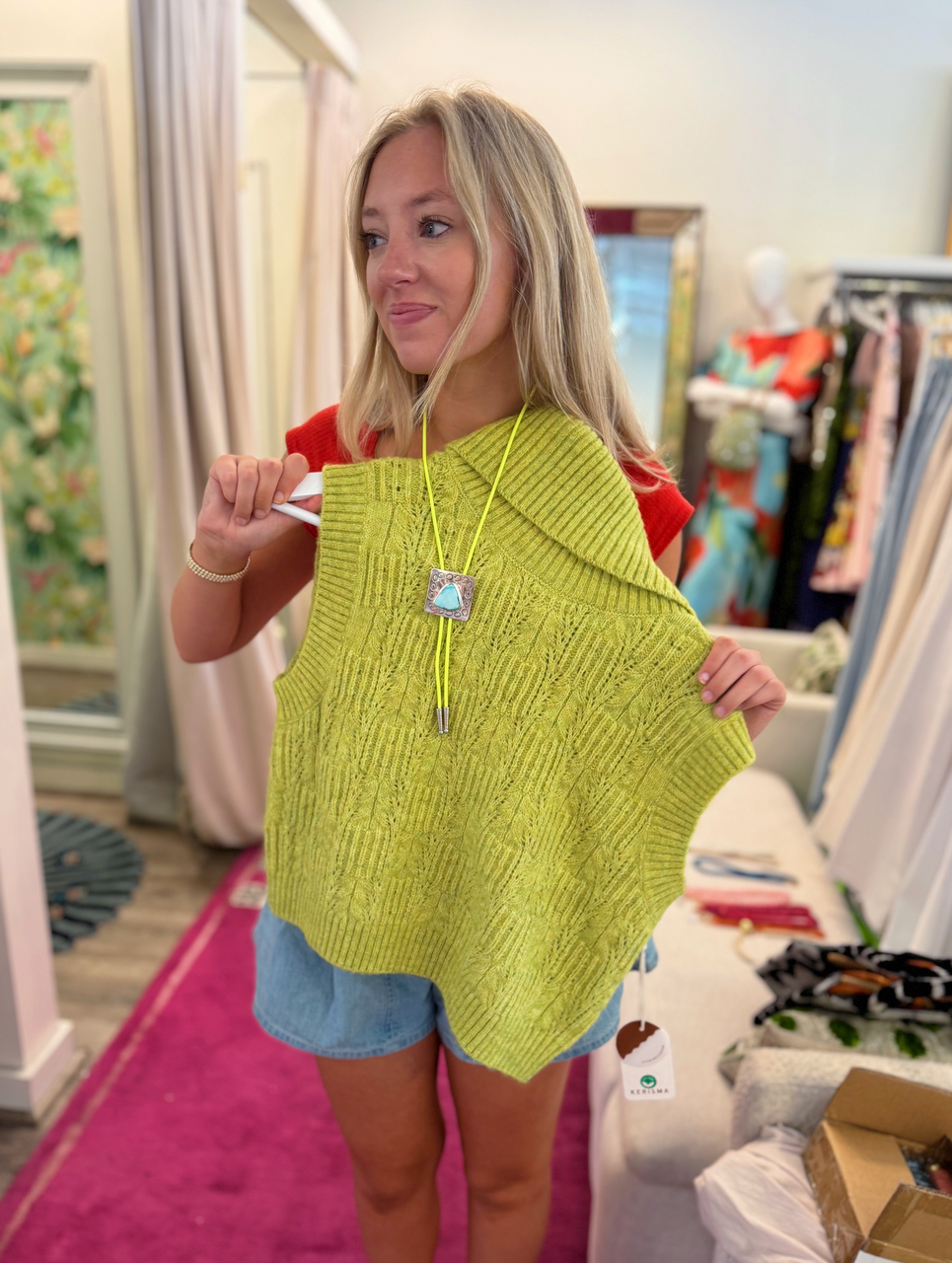 Marlene Top in Retro Lime