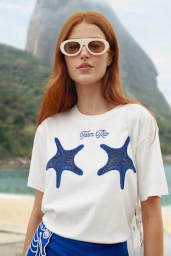 Starfish Relaxed T-Shirt in Off White