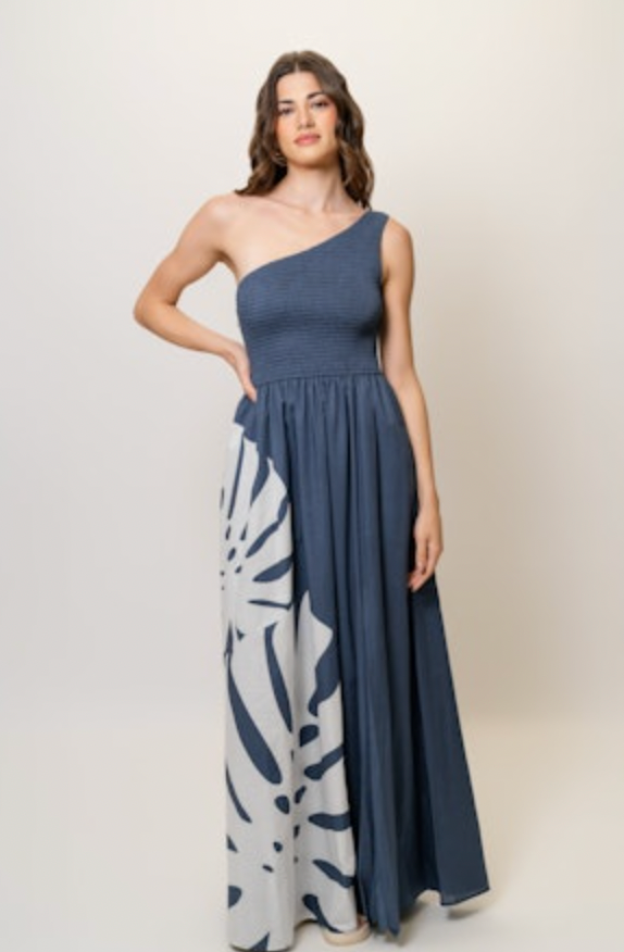 Destin Dress in Placement Oversized Monstera