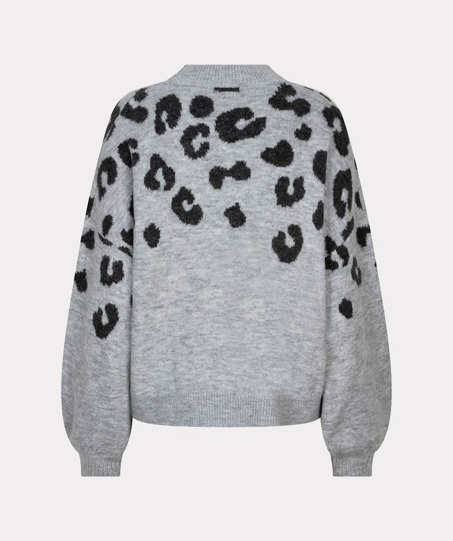 Sweater Leopard in Light Grey Melange