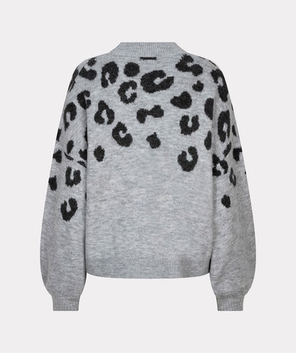 Sweater Leopard in Light Grey Melange