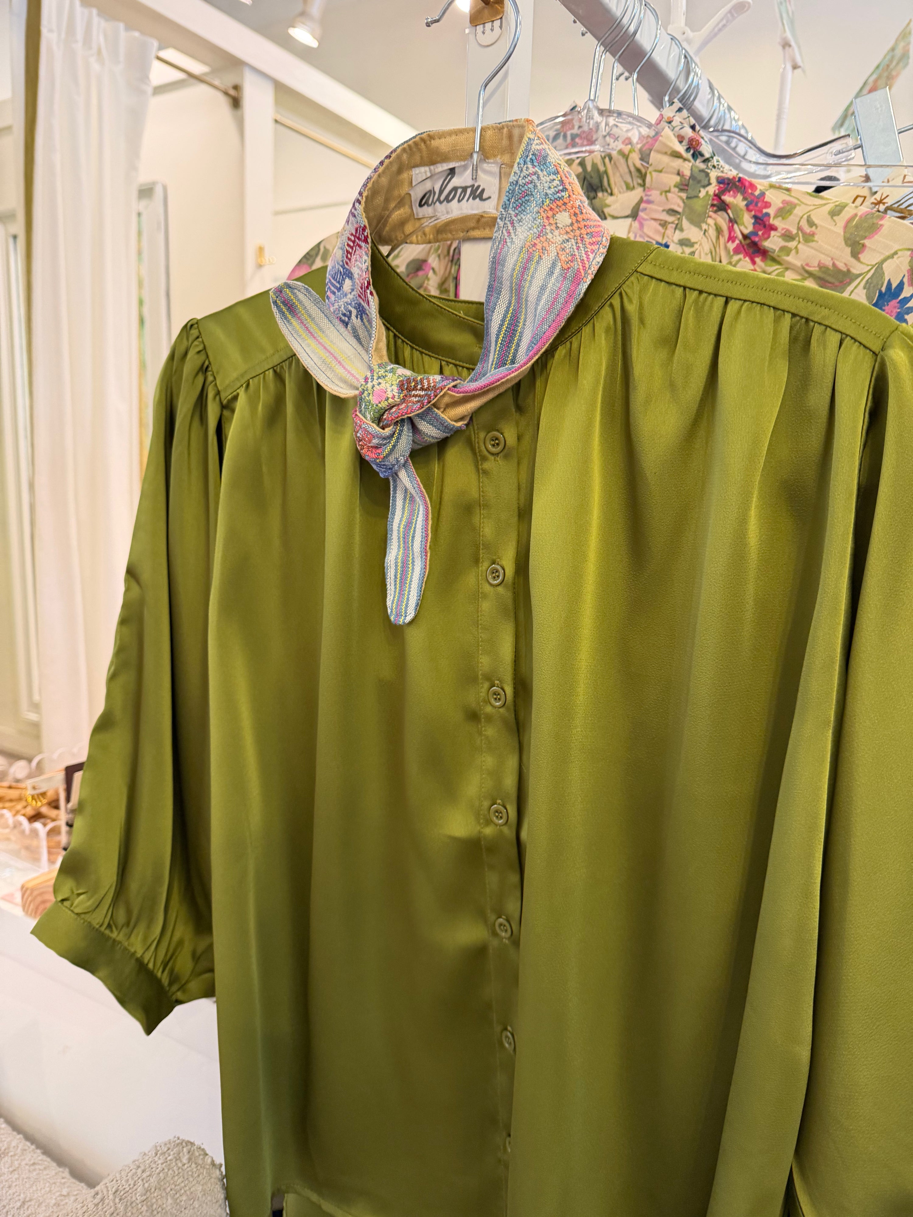 Batwing Blouse in Olive