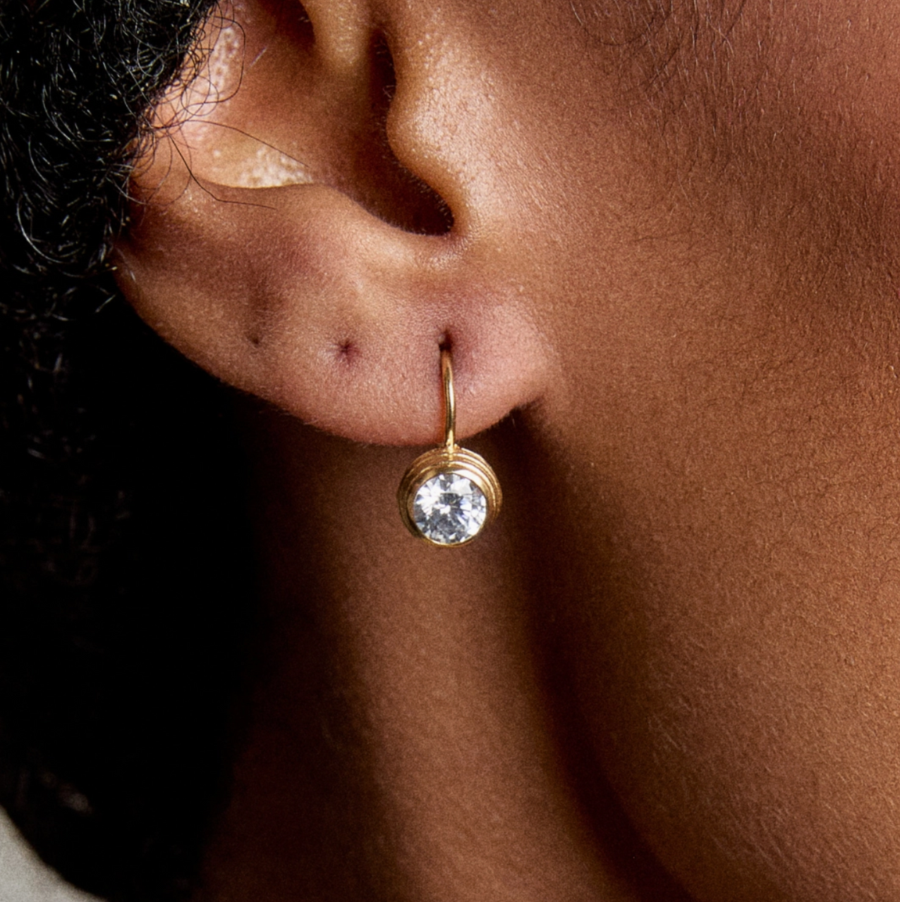 Bezel Drop Earrings