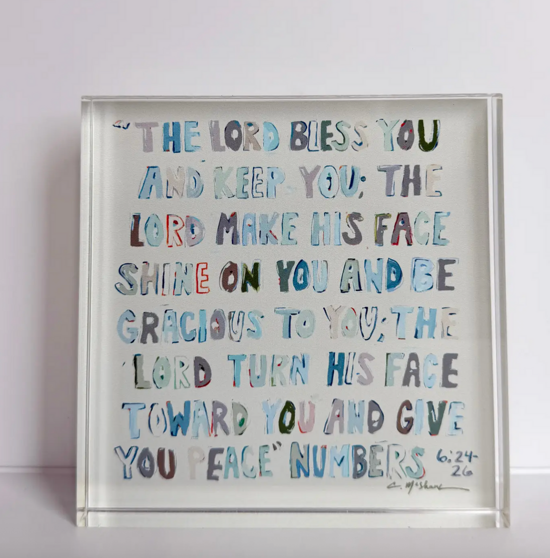 "Numbers 6:24-26" Neutral Acrylic Scripture