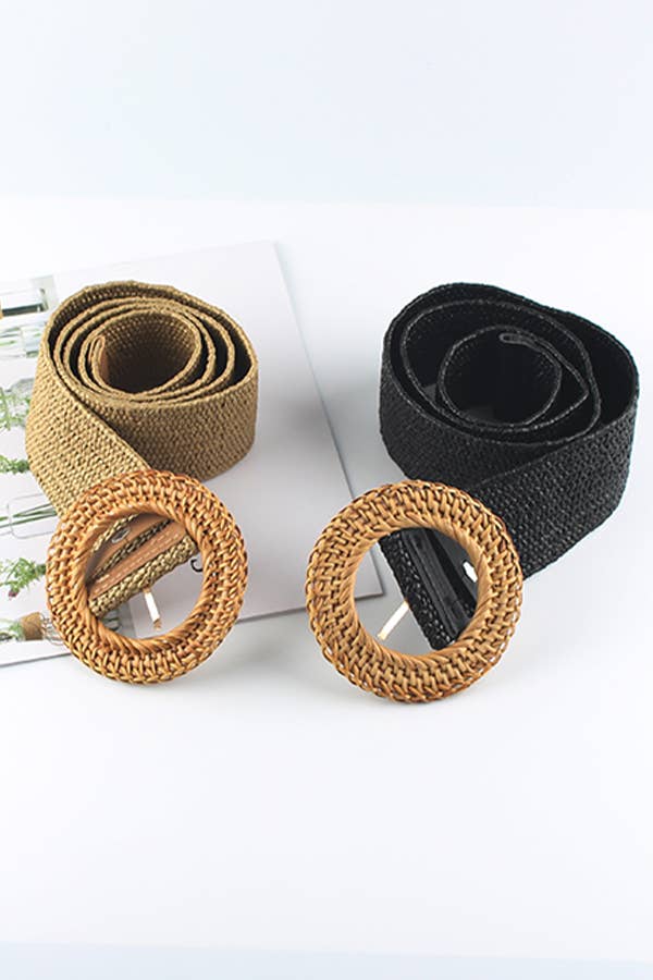 Simple Round Woven Buckle Belt
