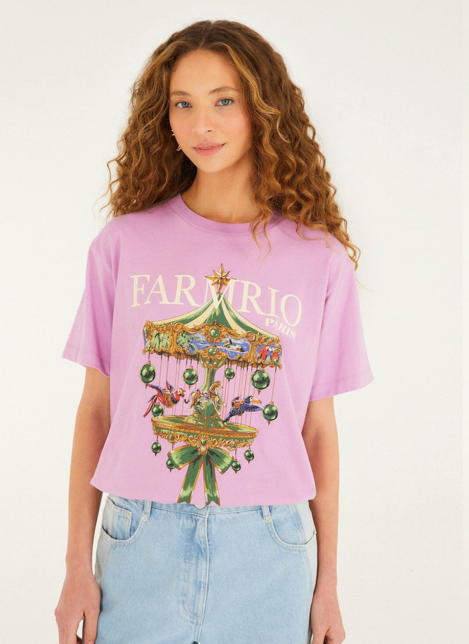 Paris Carousel Relaxed T-Shirt in Lilac