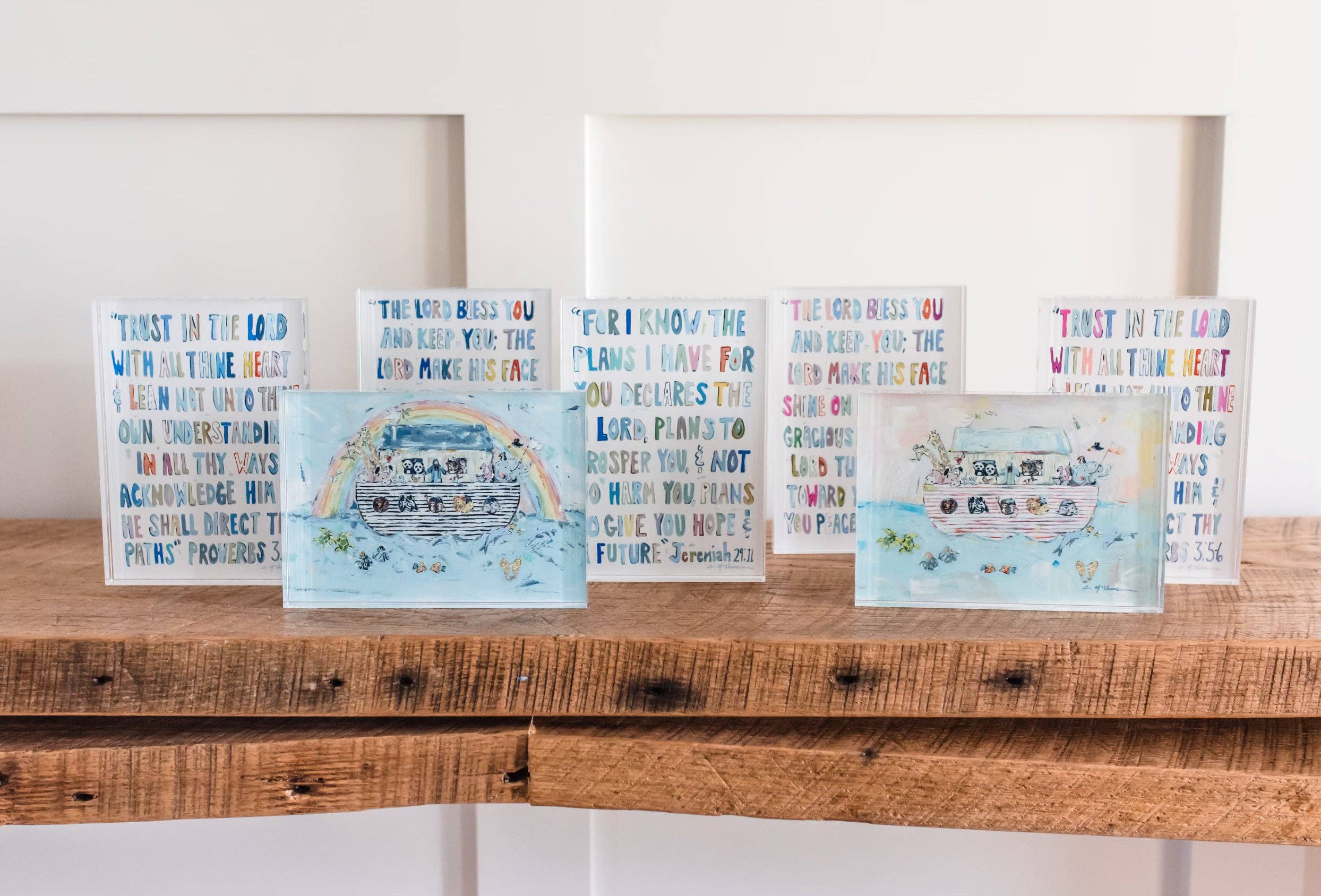 "Proverbs 3: 5-6" acrylic shelfie