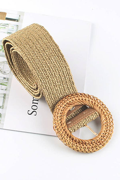 Simple Round Woven Buckle Belt