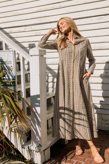Classic Shirt Dress in Driftwood