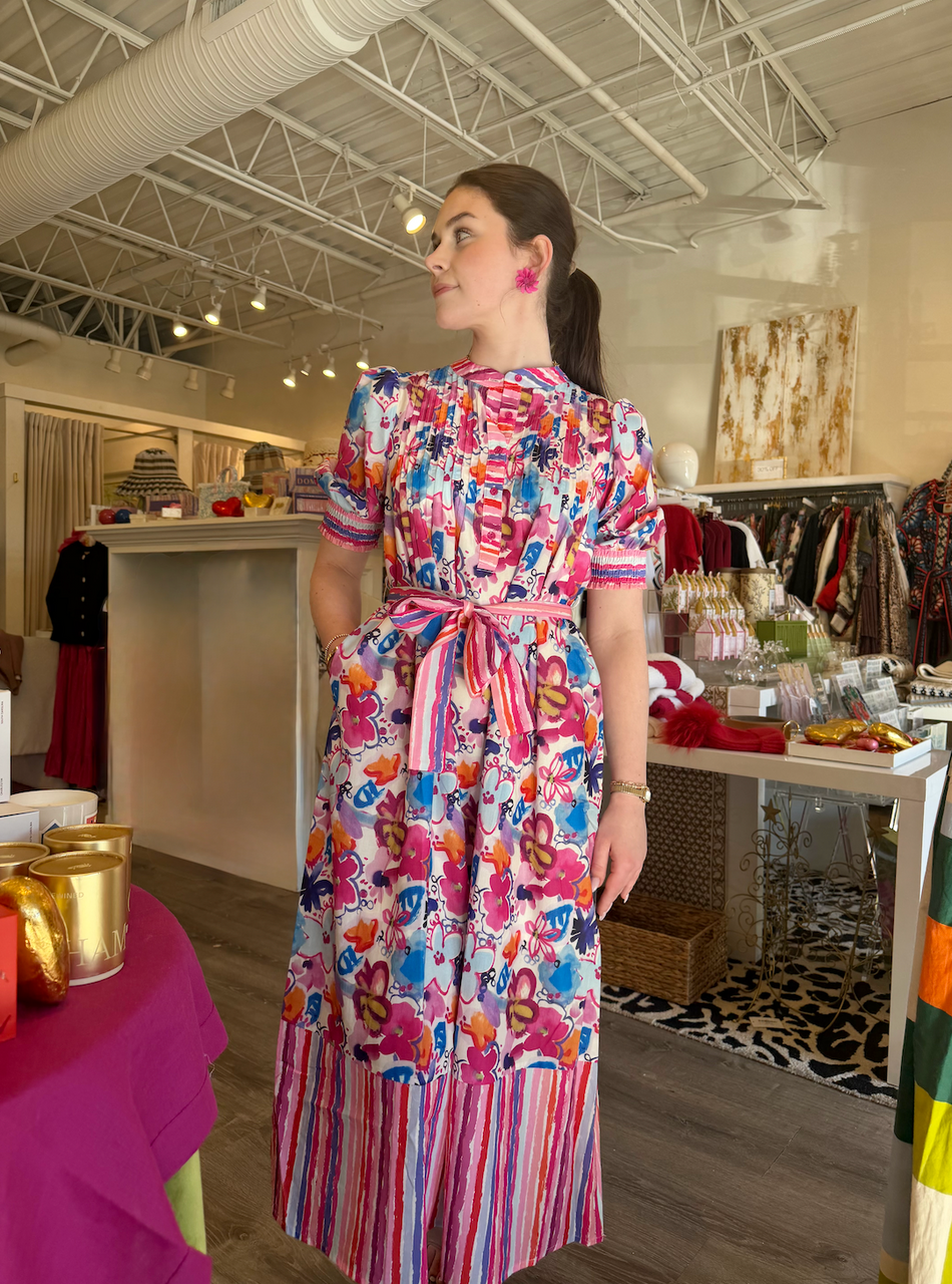 Pin Tuck Maxi in Studio Bloom