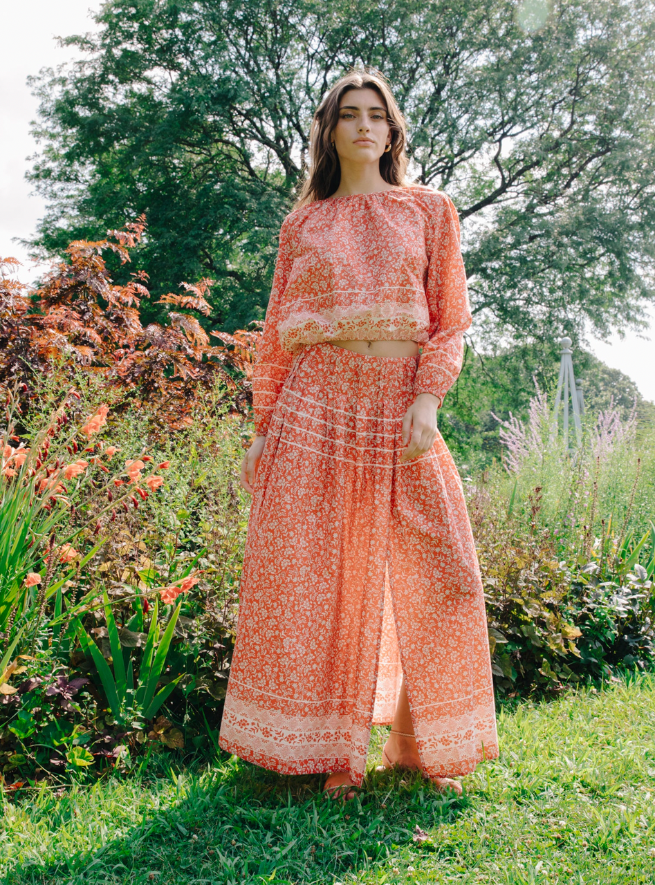 Cara Skirt in Rosemary Dreamscape Print