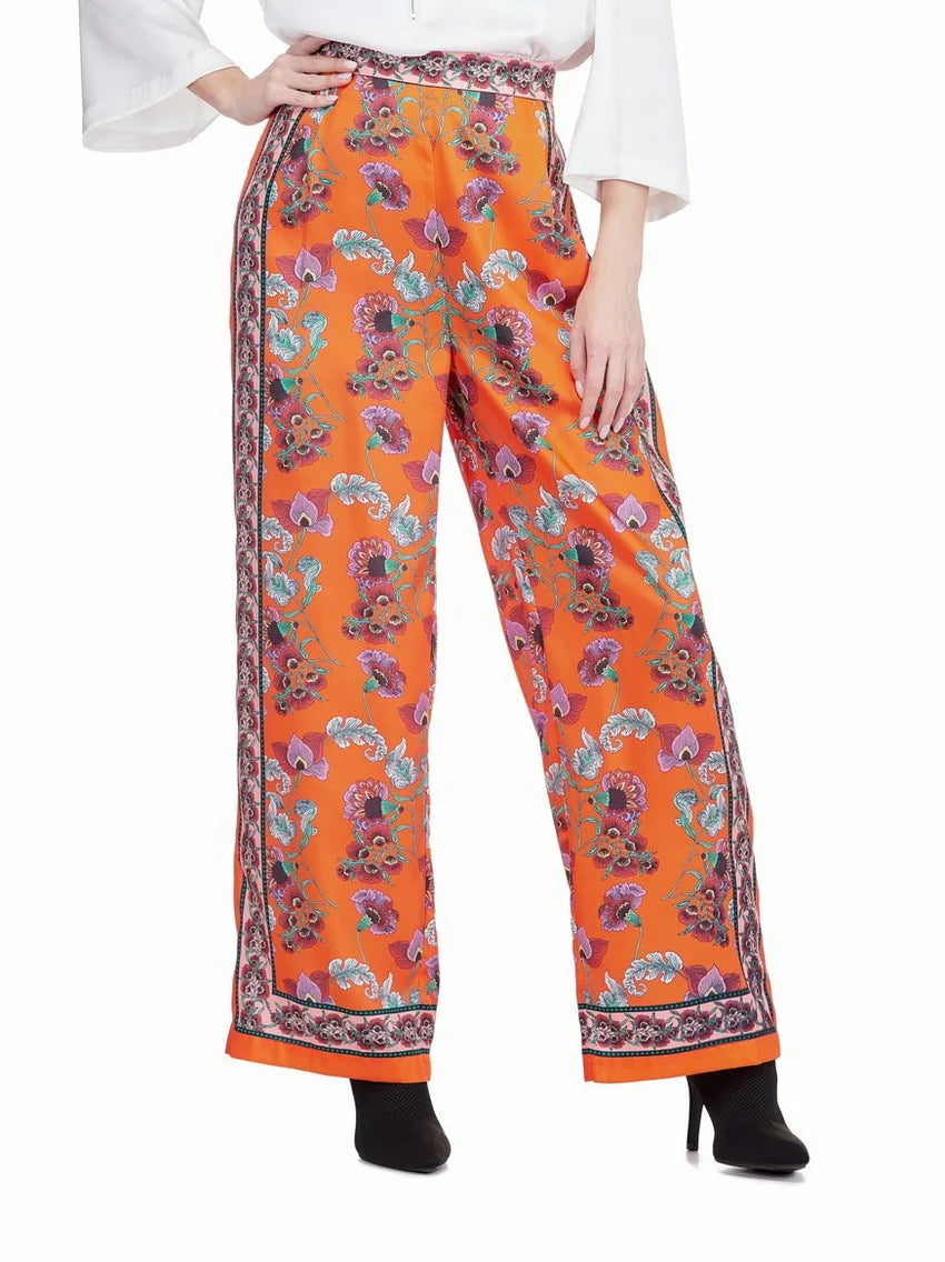 Wide Leg Pleated Pant in Spice Stem