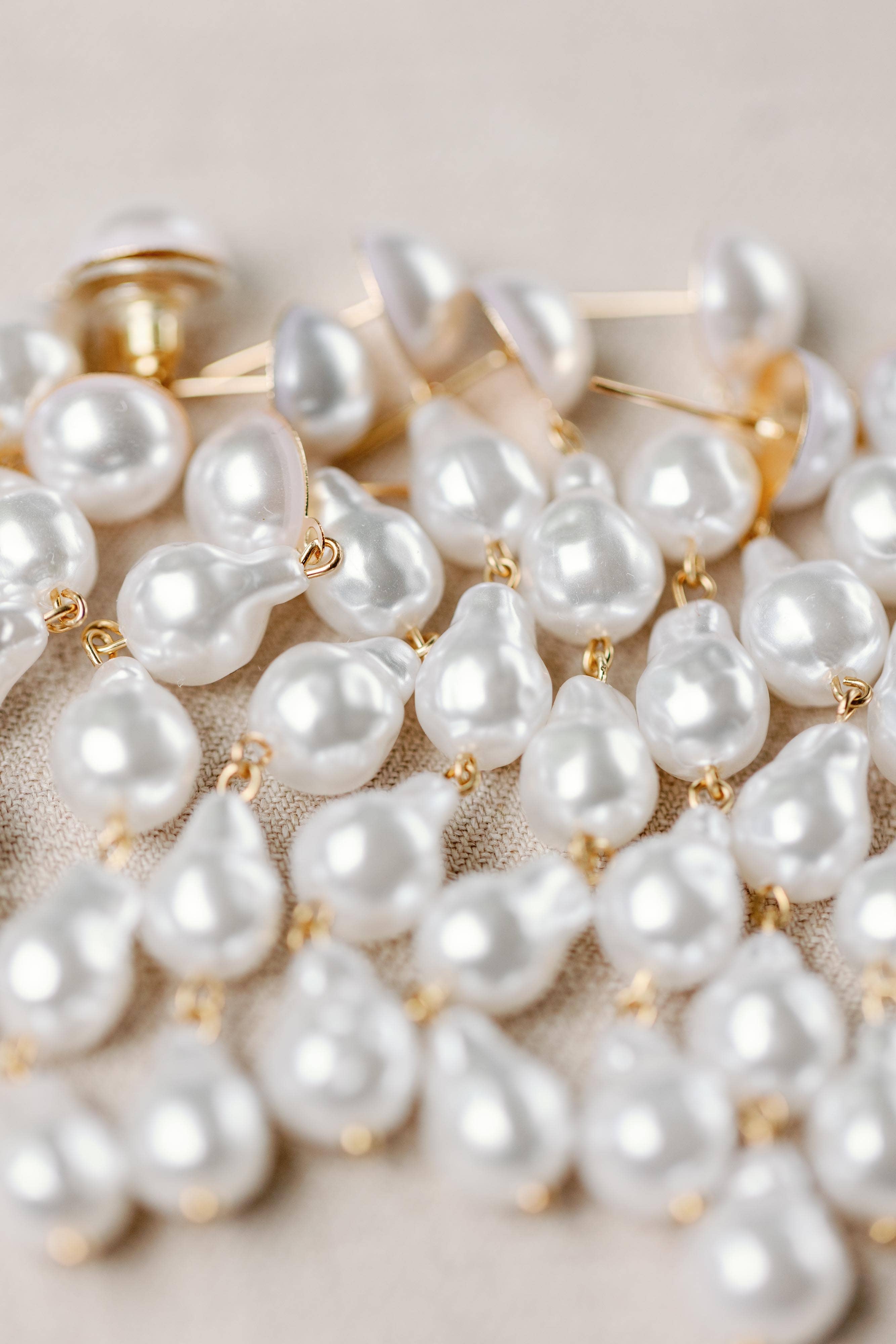 Natural Pearl Statement Drop Statement Earrings