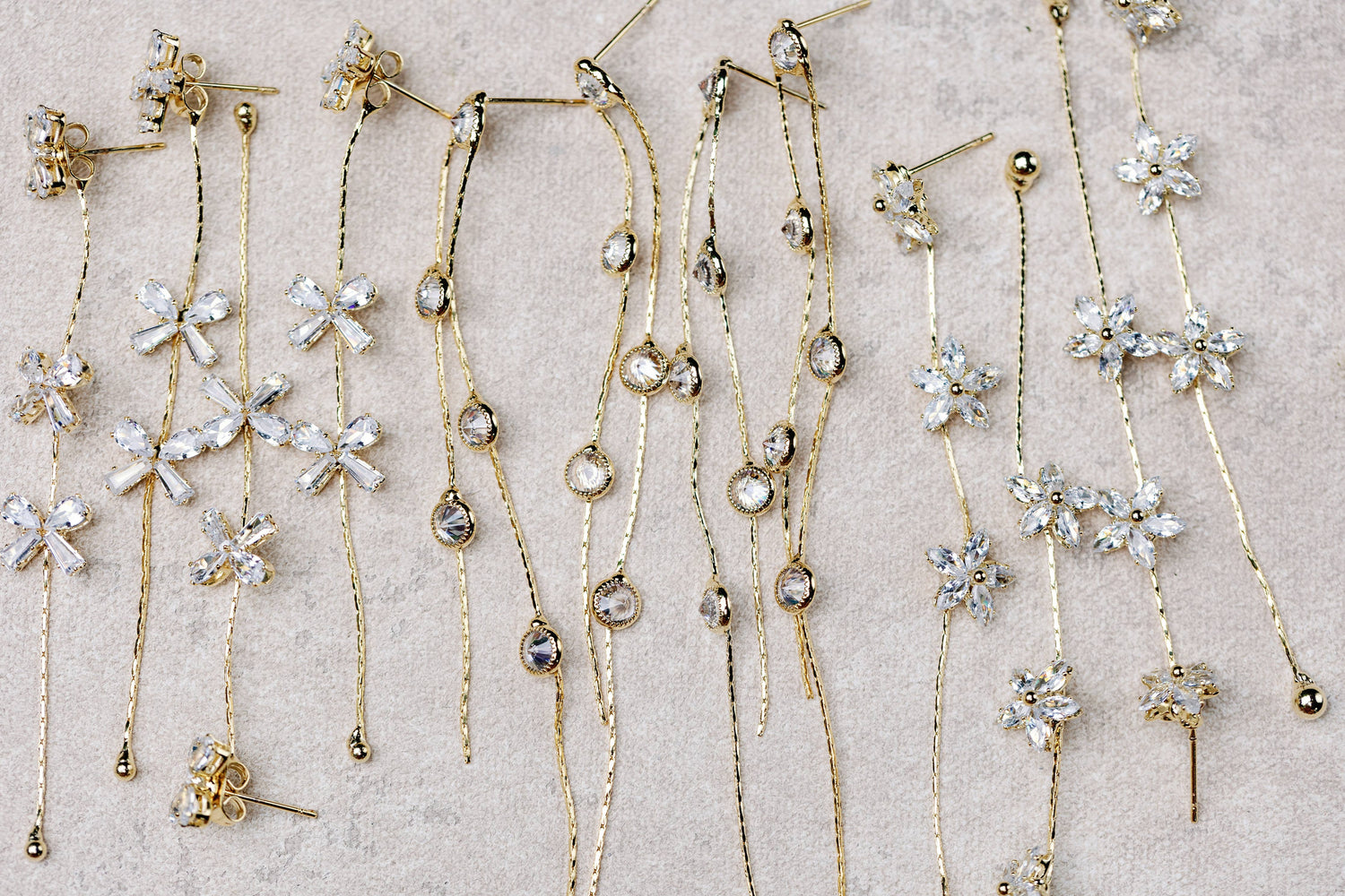 Gold and Crystal Minimalist Duster Drops