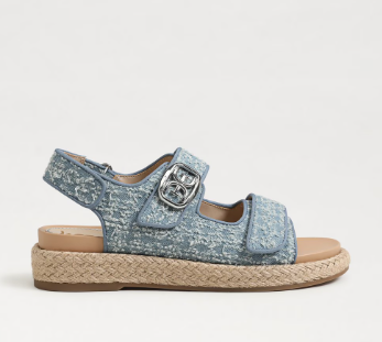 Arlo Velcro Sandal in Blue Denim