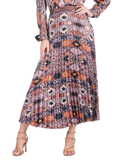 Pleated Skirt in Copper Mesa