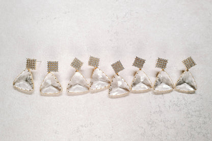 Diamond Pave and Crystal Drop Holiday Statement Earrings
