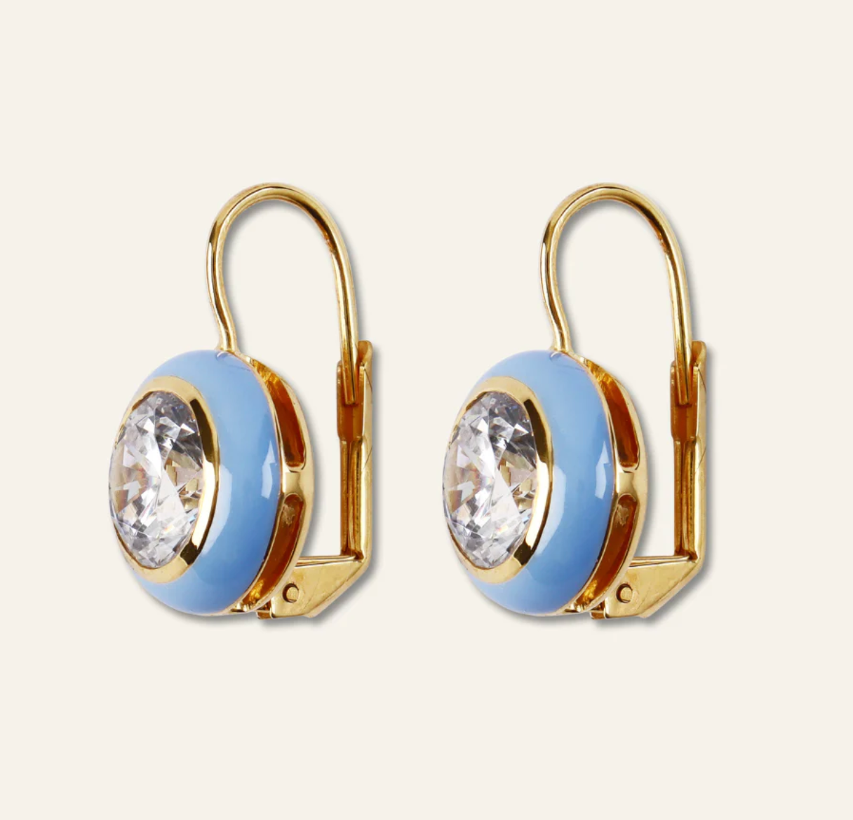 Enamel Bezel Drop Earring