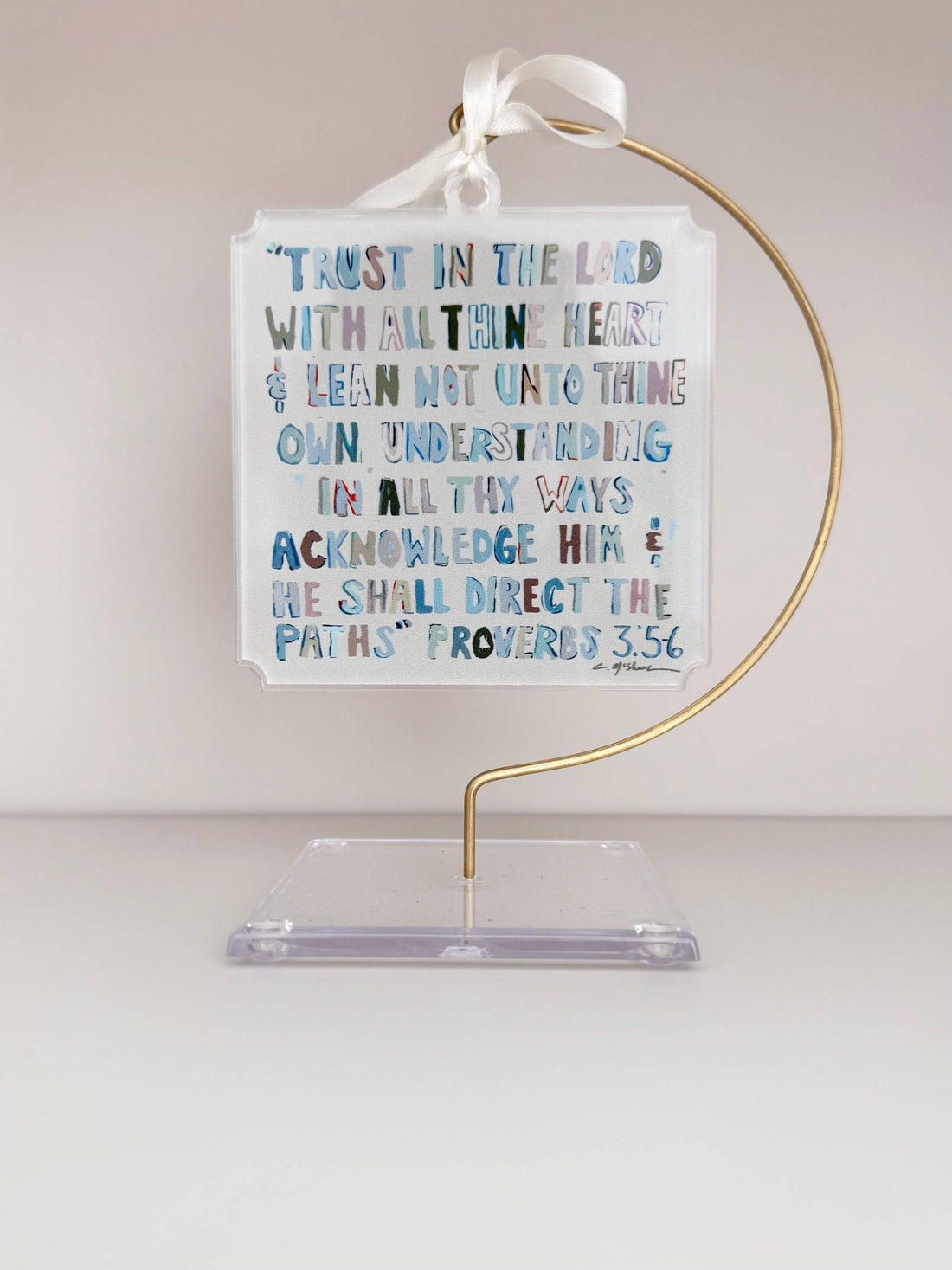 Proverbs 3:5-6 Bible Verse Acrylic Ornament