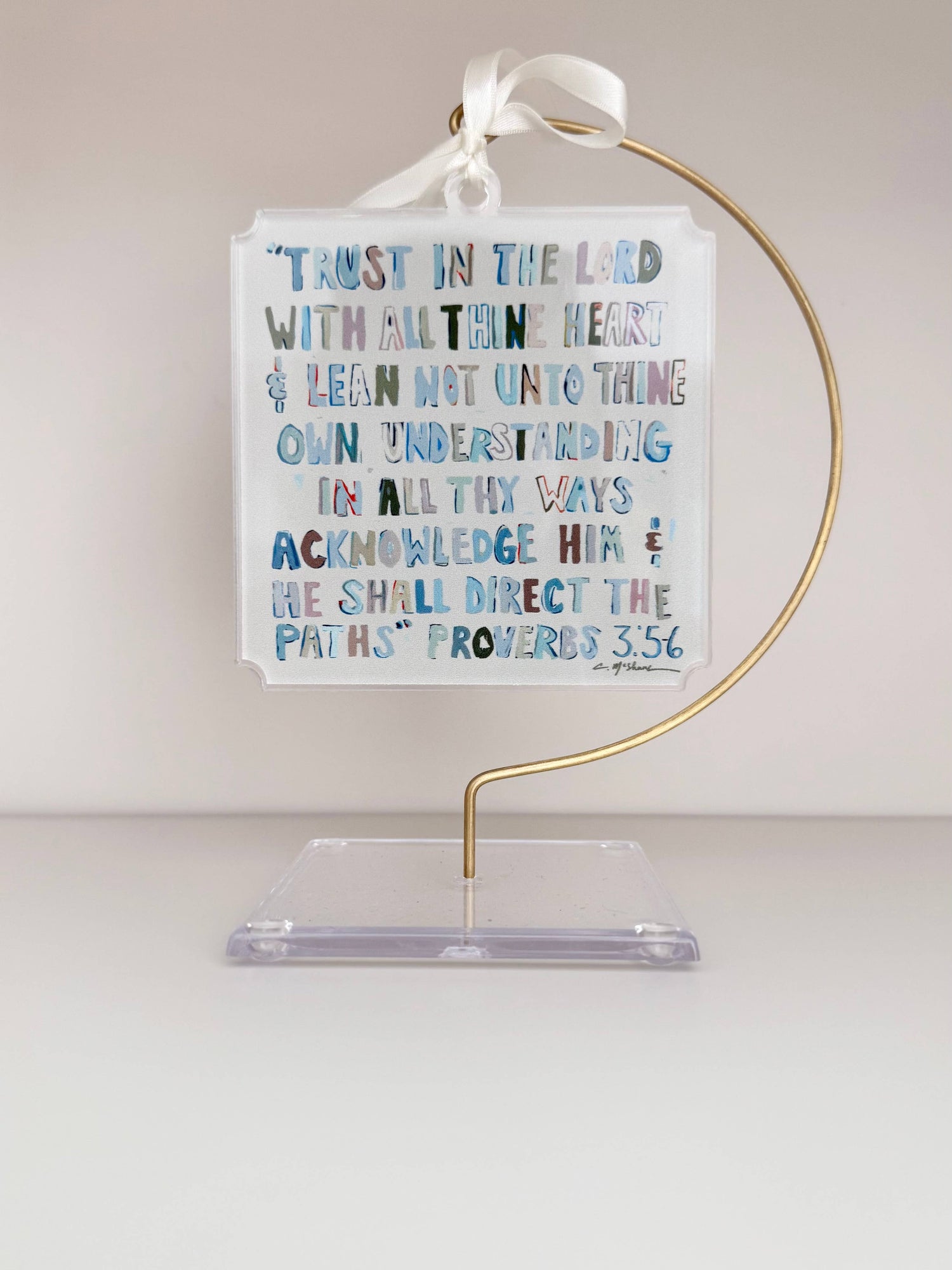 Proverbs 3:5-6 Bible Verse Acrylic Ornament