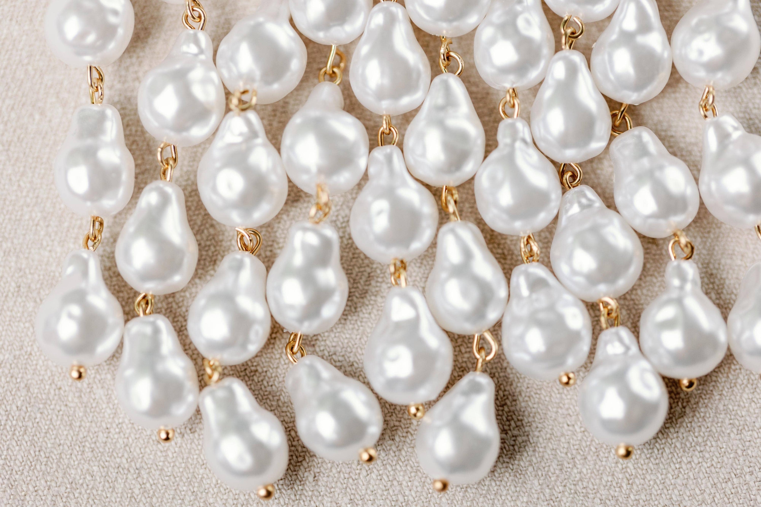 Natural Pearl Statement Drop Statement Earrings