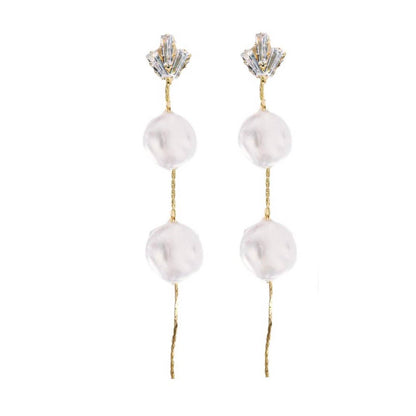Pearl and Diamond Statement Drop Earrings