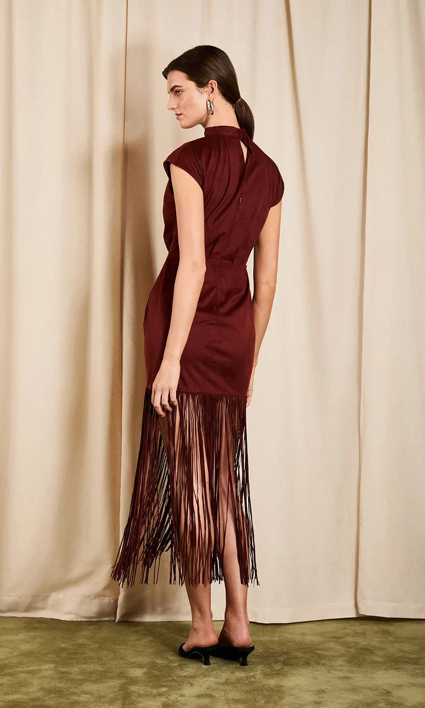 Astelle  Faux Suede Midi Dress